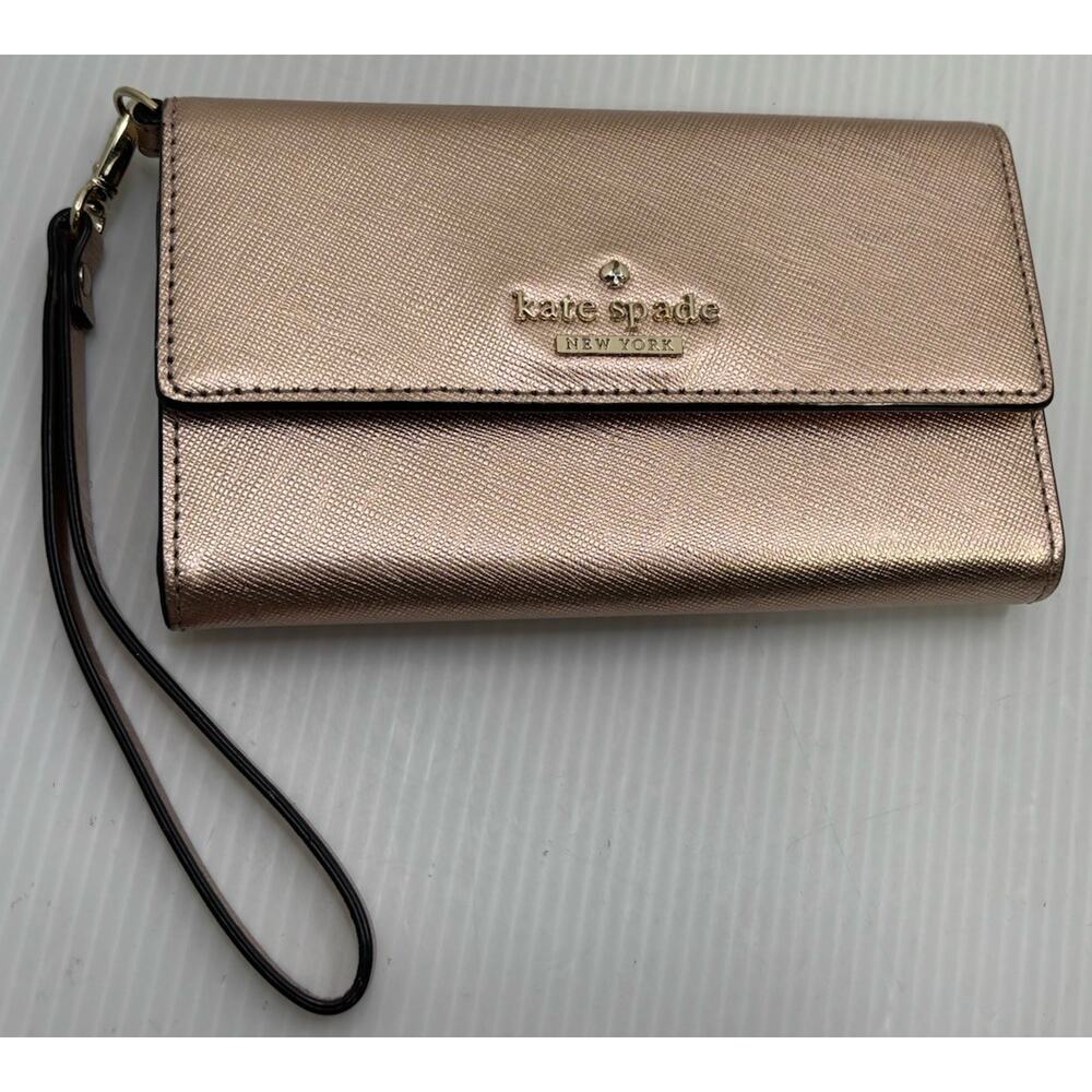 Kate Spade Cedar Street Gold Pink IPhone Case Mirror Wallet Wristlet